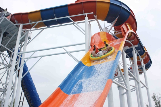 304 Stainless Steel Fiberglass Water Slides / Water Park Slides 13m platform Tinggi / Disesuaikan Water Park Equipment