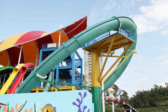 Aqua Park Water Slide Games, Aqua loop Tubuh Fiberglass Slides Untuk Pools