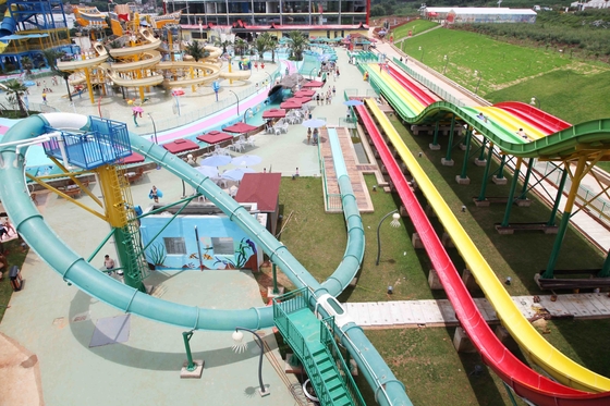 Slides Water Aqua Water Fiberglass yang Menyenangkan, Tinggi Platform 16m Untuk Water Park