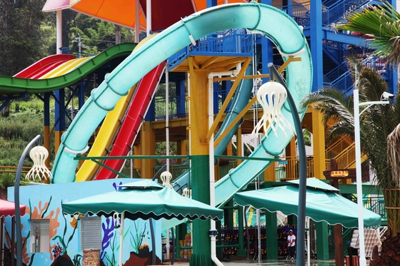 ExcitingSlide Aqua Park Fiberglass Water Slide, Landasan Tinggi 16m