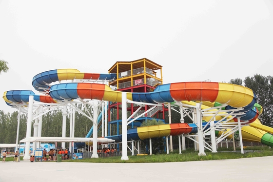 Galvanis Carbon Steel Kustom Water Slides FPR Water Park Slides Air Besar