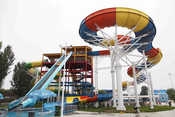 Durable Slide Fiberglass Air Untuk Keluarga Interacetive Air Fun In Aqua Park