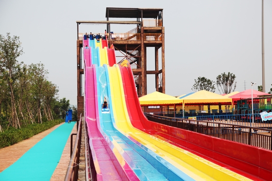 Slide FPR Kustom Water Slides OEM Air Ekstrim Dengan Struktur Baja Material