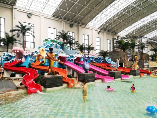 Komersial Playground Equipment Buka Tutup Body Style Slides Untuk Anak-Anak di Water Park