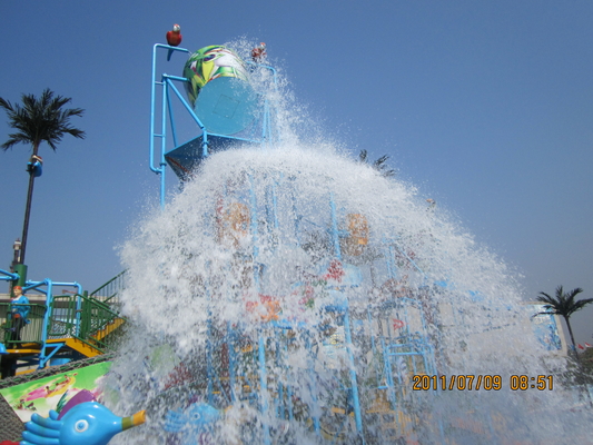 Vison Hotspring Waterpark Project, Fiberglass Water Park Equipment / Customized Aqua Park Project