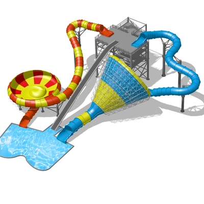 air slide kombinasi fiberglass terbaik untuk taman air, Kecepatan Water Slide untuk Water Park