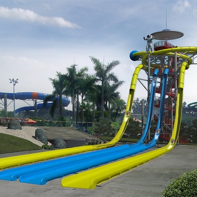 Fiberglass besar air slide dengan peralatan Stainless Steel untuk taman hiburan