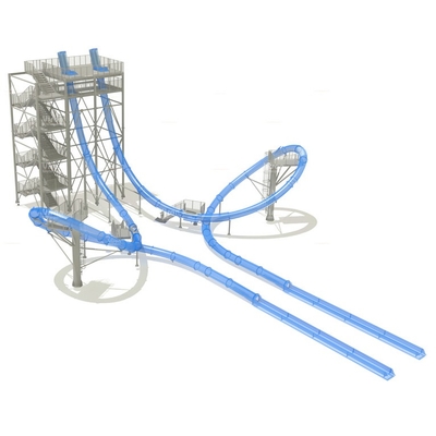 Petualangan Sihir loop Fiberglass Water Slides Untuk Luar Ruangan Water Park Games / Tubuh geser