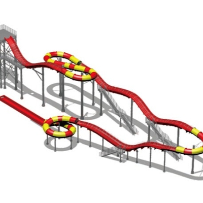 Commercial Water Park Slide Fiber Glass Kapasitas 360 orang / h Roller Coaster Air