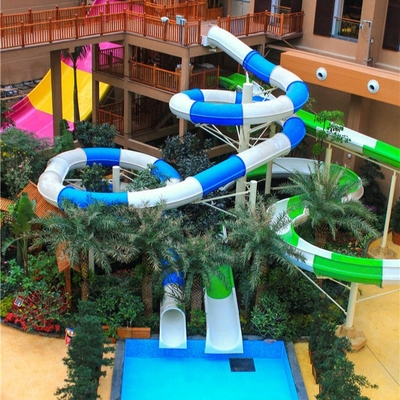 304 Stainless Steel Screw Fiberglass Water Slides 1m Lebar OEM untuk Water Park