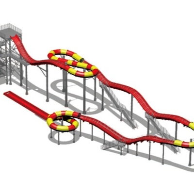 Kuat Tim QC Taman Aquapark Naga Air Water Roller Coaster Untuk Water Park