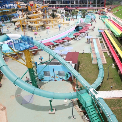 Aqua Park Water Slide Games, Aqua loop Tubuh Fiberglass Slides Untuk Pools
