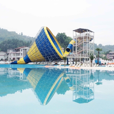 Kustom Luar Fiberglass Tornado Water Slide Untuk Dewasa, 14.6m Ketinggian Platform