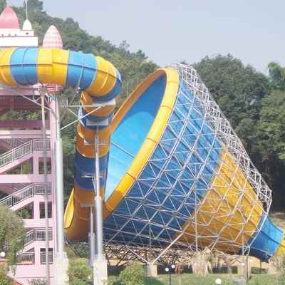 Produk Aqua Park / Super Tornado Fiberglass Water Slides 14.6m Platform Tinggi untuk Taman Air Bertema
