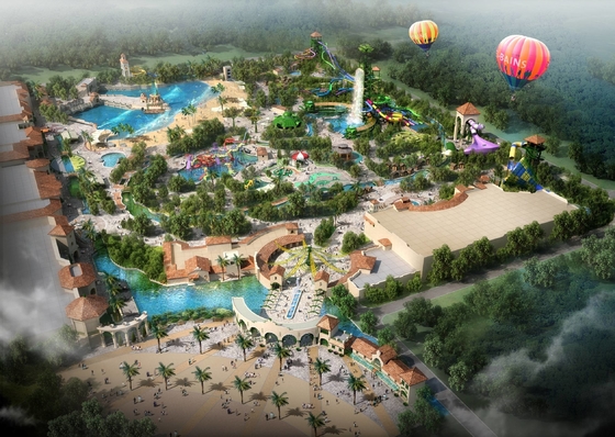 Desain Konseptual Taman Air / Taman Air Disesuaikan / Taman Air Profesional Membangun Tim