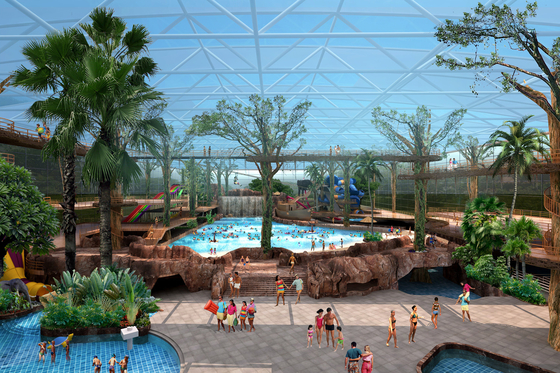 Desain Konseptual Taman Air / Taman Air Disesuaikan / Taman Air Profesional Membangun Tim
