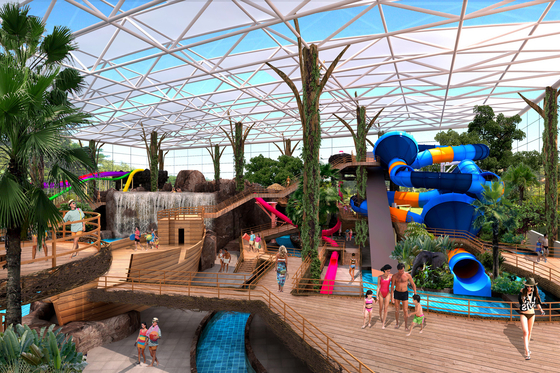 Desain Konseptual Taman Air / Taman Air Disesuaikan / Taman Air Profesional Membangun Tim
