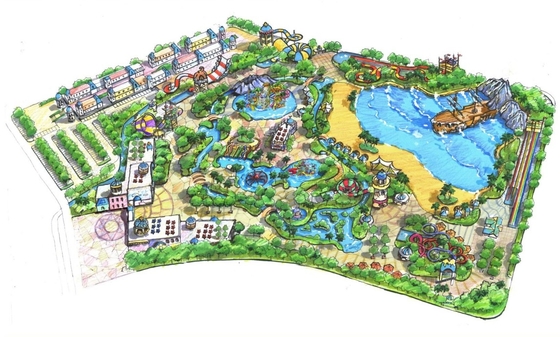 Taman Air Terbuka Desain Konseptual / Disesuaikan Desain untuk Taman Air