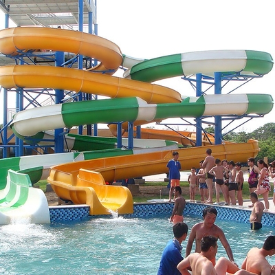 Waterpark peralatan, Fiberglass buka / tutup Spiral Slide, Custom air slide 11 m tinggi