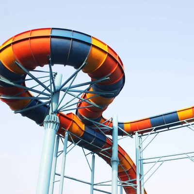 Slide Kolam Renang Hiburan Rainbow Water Slide / Outdoor Water Play Equipment