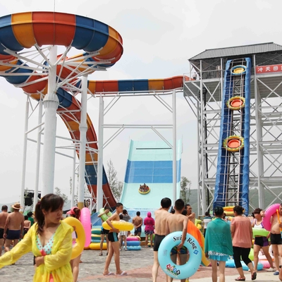 Slide Kolam Renang Hiburan Rainbow Water Slide / Outdoor Water Play Equipment