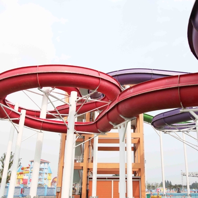 Custom Fiberglass Water Slides untuk taman hiburan dengan Garansi 1 tahun