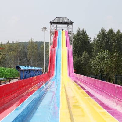 Multi Lanes Rainbow FRP Custom Water Slides Taman Hiburan Big Fiberglass Water Slide