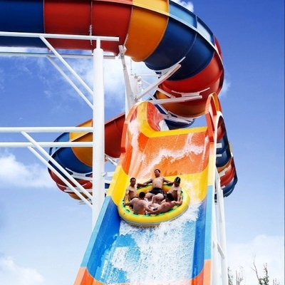 Durable Slide Fiberglass Air Untuk Keluarga Interaktif Air Fun In Water Park
