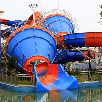 Durable Slide Fiberglass Air Untuk Keluarga Interaktif Air Fun In Water Park