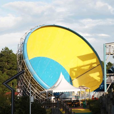 Tornado slide kolam air fiberglass untuk dewasa, kolam renang slide