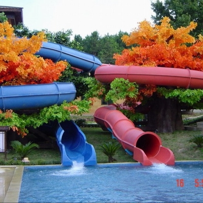 2m Tinggi Fiberglass Kids &#39;Water Slide, Induk - Anak Water Park Equipment Gunung Slide