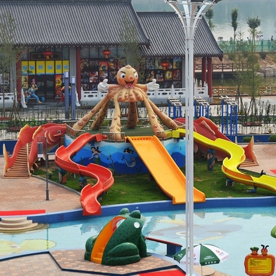 Kustom Kombinasi Fiberglass Anak Water Slide untuk tema Water Park