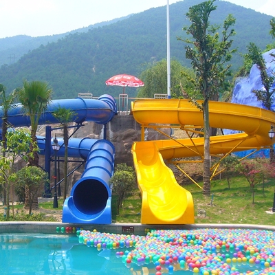 Kustom Kombinasi Fiberglass Anak Water Slide untuk tema Water Park