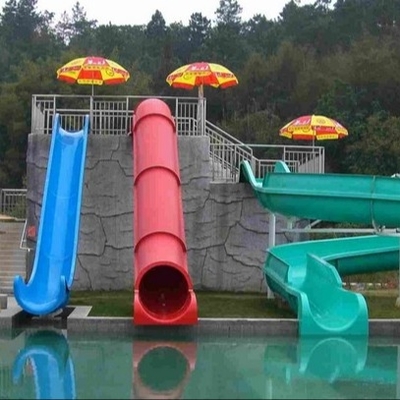 Mini Water Park Kids &#39;Water Slides Colorful Fiberglass Kolam Renang Slide