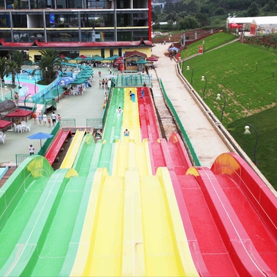 Keren Besar Fun Rainbow Water Slide Dengan Custom Panjang 4 Lanes