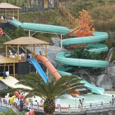 Indoor / Outdoor Fiberglass air slide permainan untuk anak-anak / Resort liburan keluarga