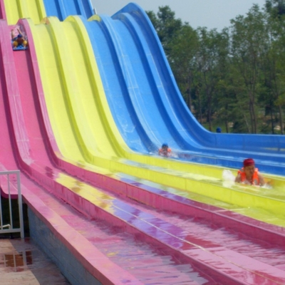 Sisi-by-side Multi-lane Slide Fiberglass Race, balap seluncuran, Custom air slide