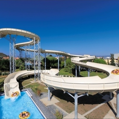 FRP Kustom Water Slides, 6 Orang Fiberglass Keluarga Slide, Aqua Park Peralatan