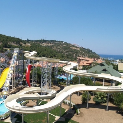 FRP Kustom Water Slides, 6 Orang Fiberglass Keluarga Slide, Aqua Park Peralatan