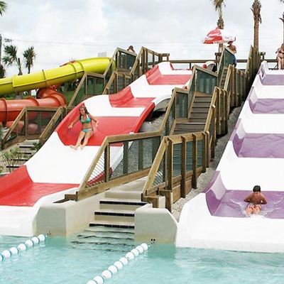 Fiberglass Kids&#39; Water Slides, Outdoor Pool Water Slide Untuk Anak Dengan Tinggi Keamanan