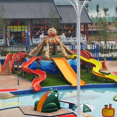 2m Tinggi Fiberglass Kids&#39; Water Slides, Gunung Slide Untuk Anak, Orang Tua-anak Water Park