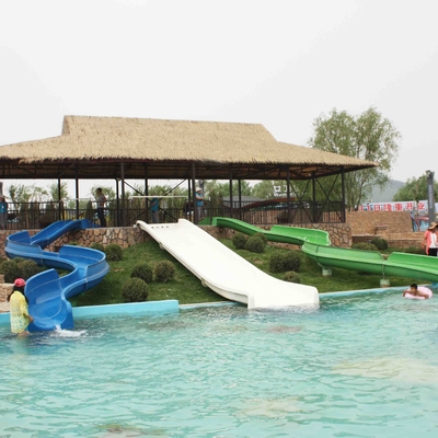 Komersial Fiberglass Kids &#39;Water Slide Water Park Peralatan Untuk Kolam Renang