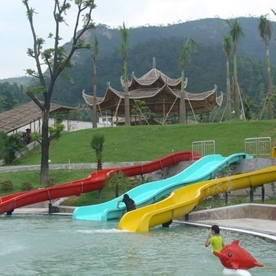 Slide fiberglass Anak Air untuk taman air Biru / Kuning / disesuaikan untuk anak-anak Water Park