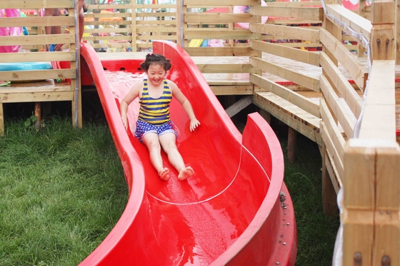 Kolam Fiberglass Kids' air Slide, seluncuran air komersial yang disesuaikan