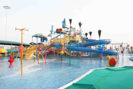 Summer Outdoor Aqua Park Games Taman Air Fiberglass untuk Anak-anak