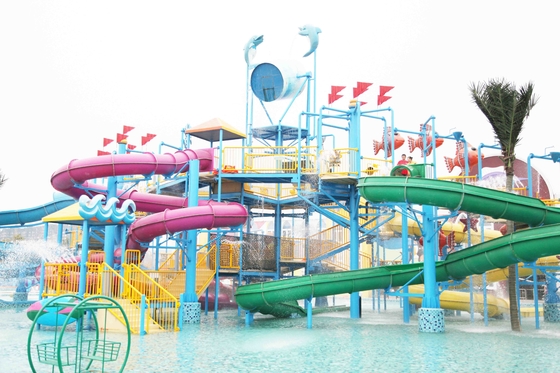 Gaint Fiberglass Water House Aqua Park Permainan Dengan Water Slide Untuk Family Fun