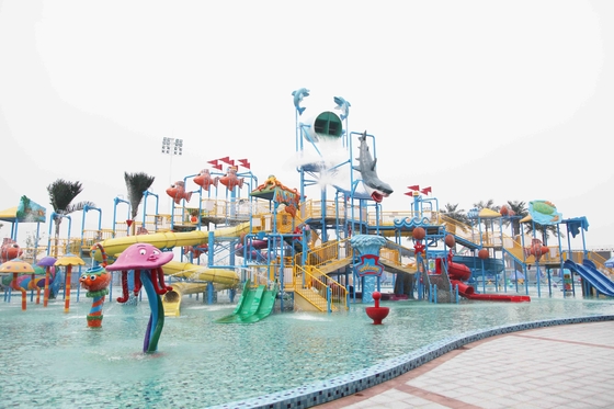 Summer Outdoor Aqua Park Games Taman Air Fiberglass untuk Anak-anak
