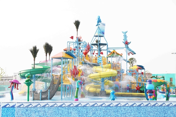 Musim panas luar ruangan Fiberglass Aqua Rumah / Water Park Objek untuk Theme Park