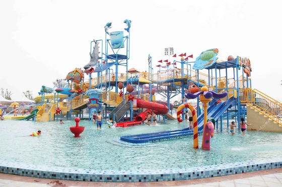 Peralatan Slide Aqua Playground Air interaktif Fun Theme Park