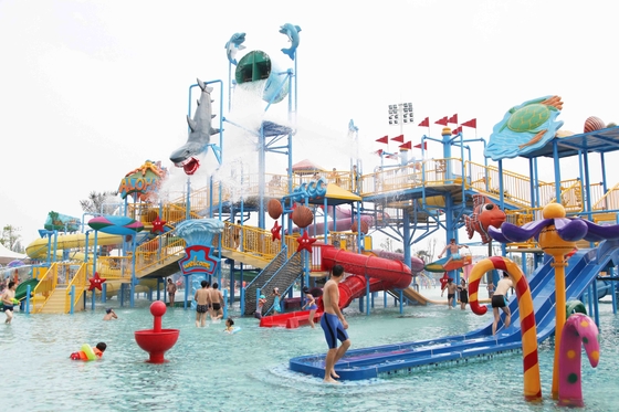 Pirate Ship Water Theme Park Aqua Playground Dengan Struktur Baja